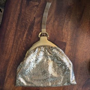 Auth Vintage Whiting & Davis gold mesh wristlet